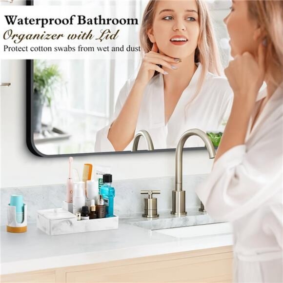 🛁 Elegant Marble Resin Bathroom Organizer – Waterproof, Multi-Compartment Stora - Picture 3 of 7